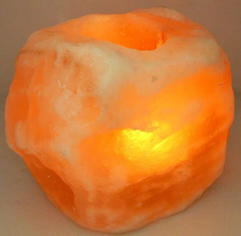 Salt Lamp with Tealight Candle Carolina Trading