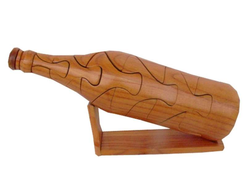 Wooden Wine Bottle Carolina Trading