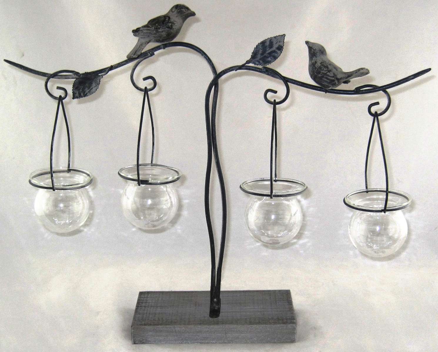 Candle Holder Birds 4 Hanging Carolina Trading