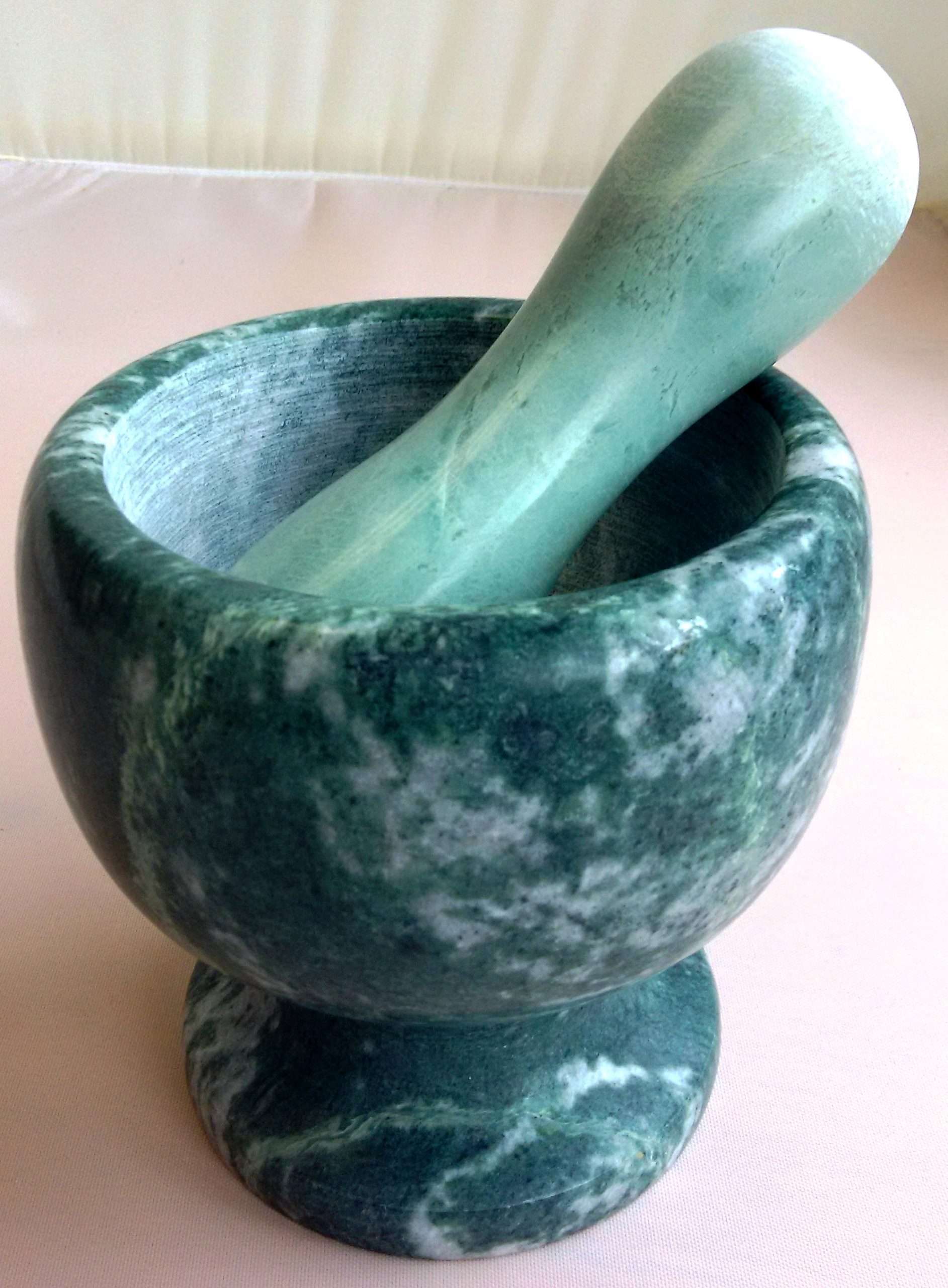 Stone Mortar Pestle Green Carolina Trading