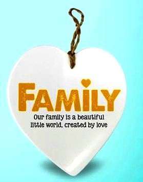 Hanging Ceramic Hearts with Messages Family Set of 3