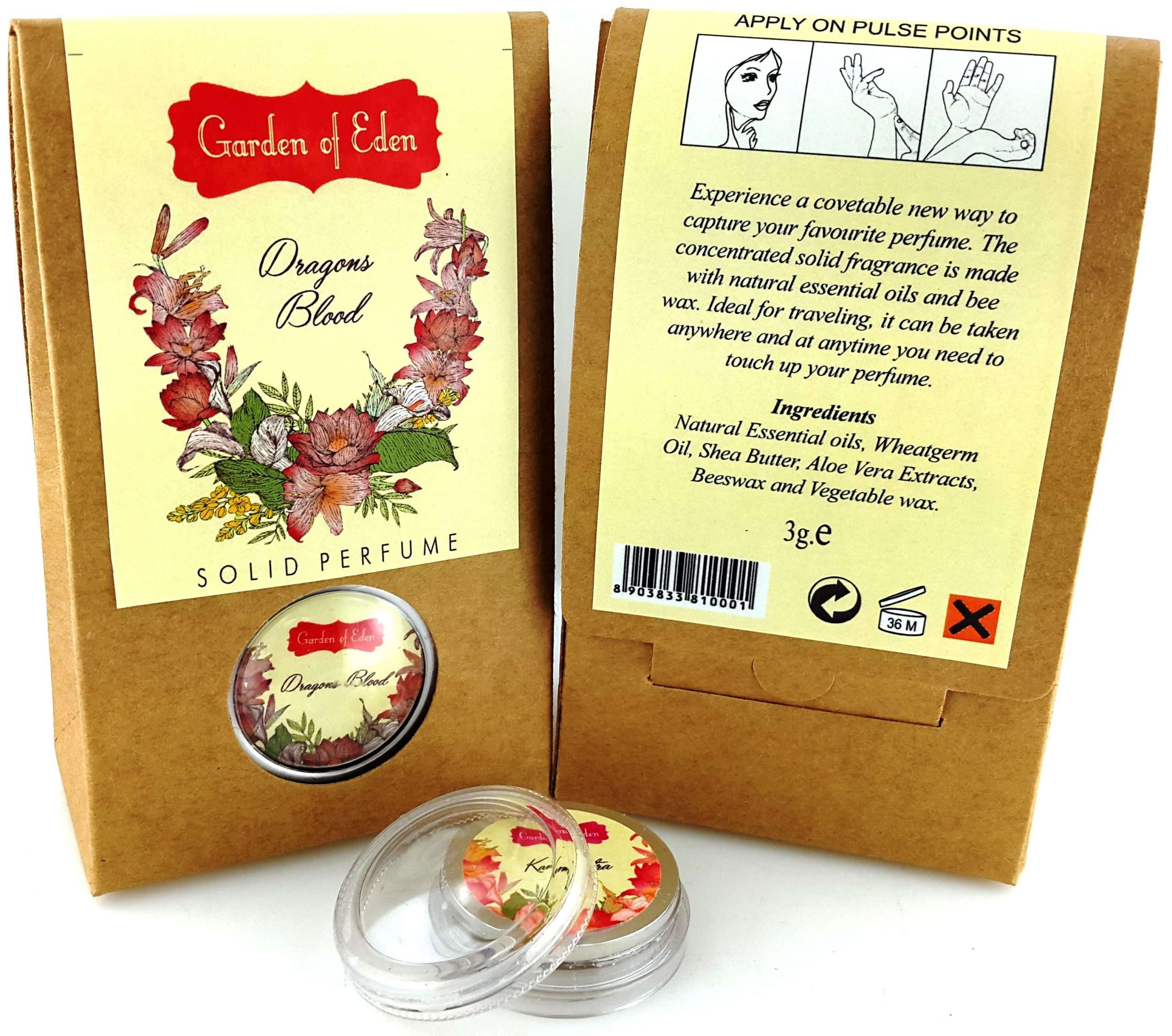 Garden of Eden Solid Perfume Dragons Blood Set of 2 3grams