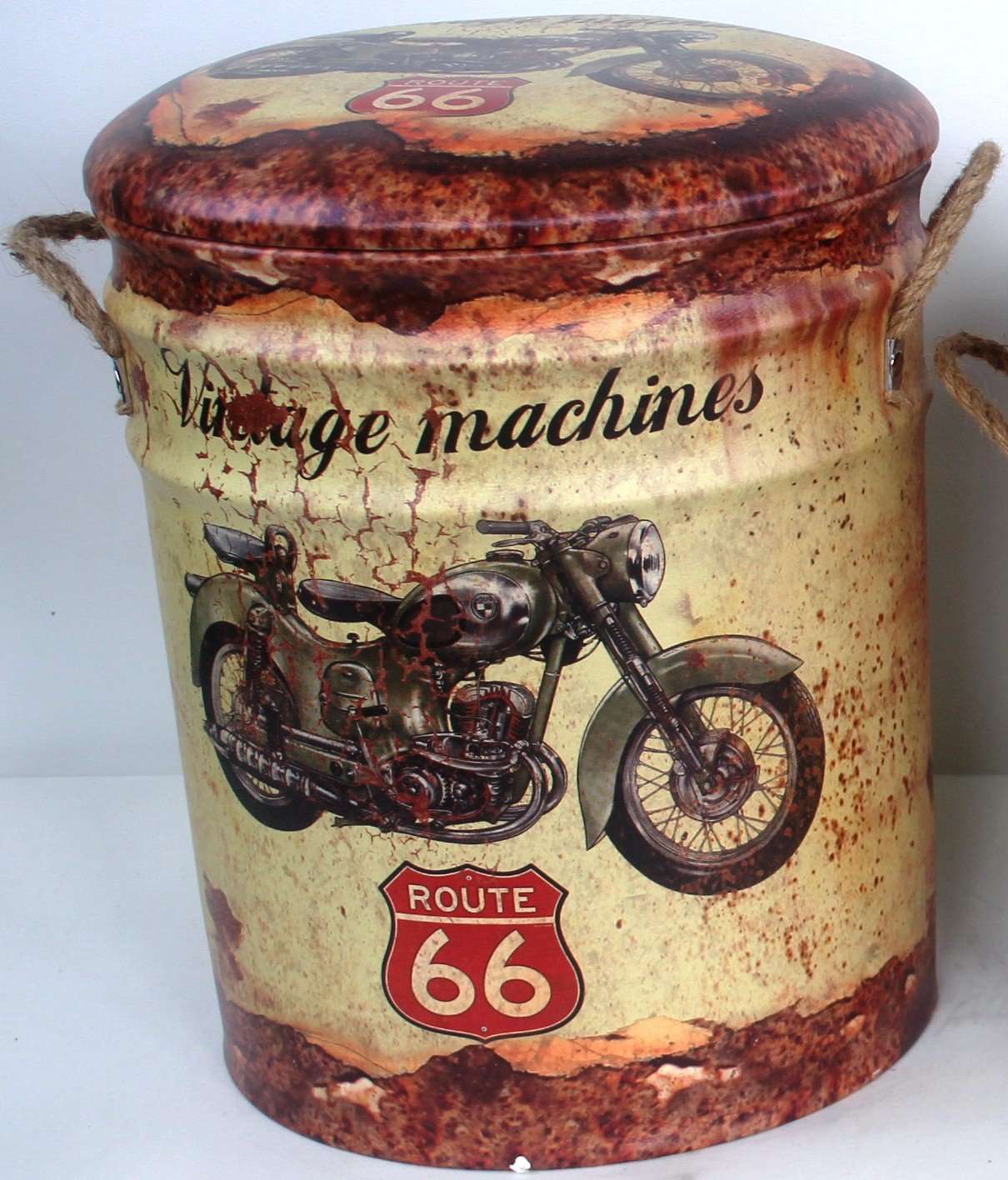 Padded Storage Bins & Stools Motorbike Route 66 Carolina Trading