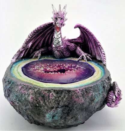 Purple Dragon on crystal with LED