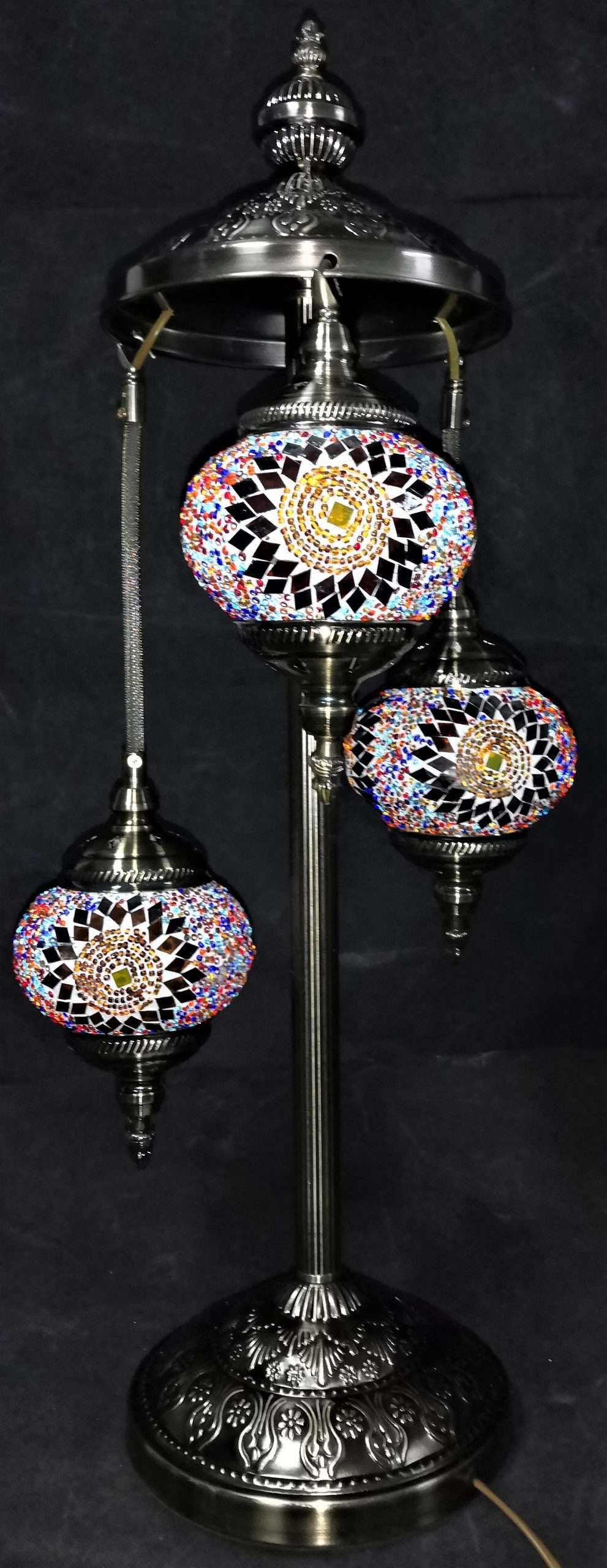 Turkish Mosaic Lamp MultiColoured Three Tier Carolina Trading