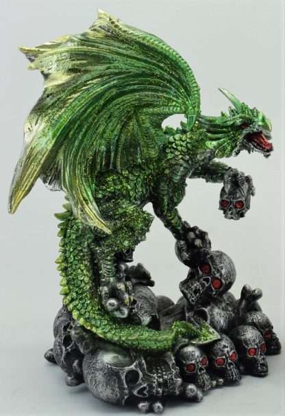 Dragon Holding Skull Green