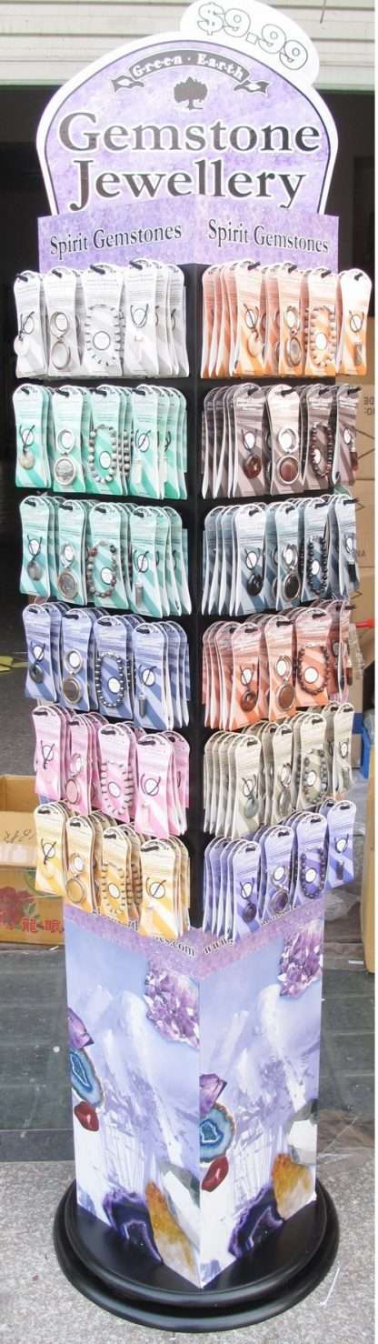Gemstone Accessories Full Display- 144 Pendants, Keyrings and Bracelets each-432 in total