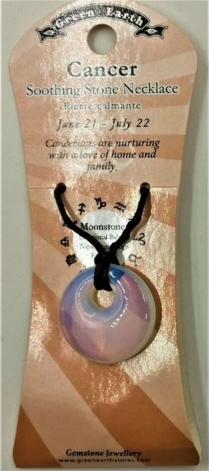 Zodiac Donut Pendant- Cancer- Moonstone