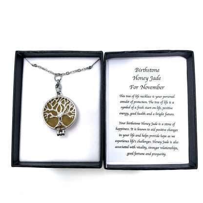 Honey Jade Nov Birthstone Necklace