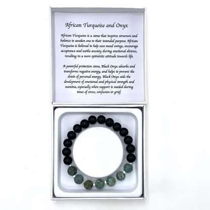 African Turquoise & Onyx bracelet