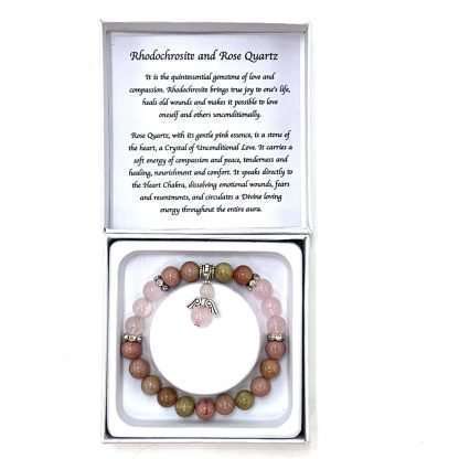 Rhodochrosite & Rose bracelet
