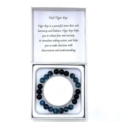 Teal Tiger Eye bracelet
