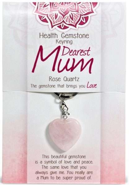 Dearest Mum Keyring Set of 3 Rose Quartz