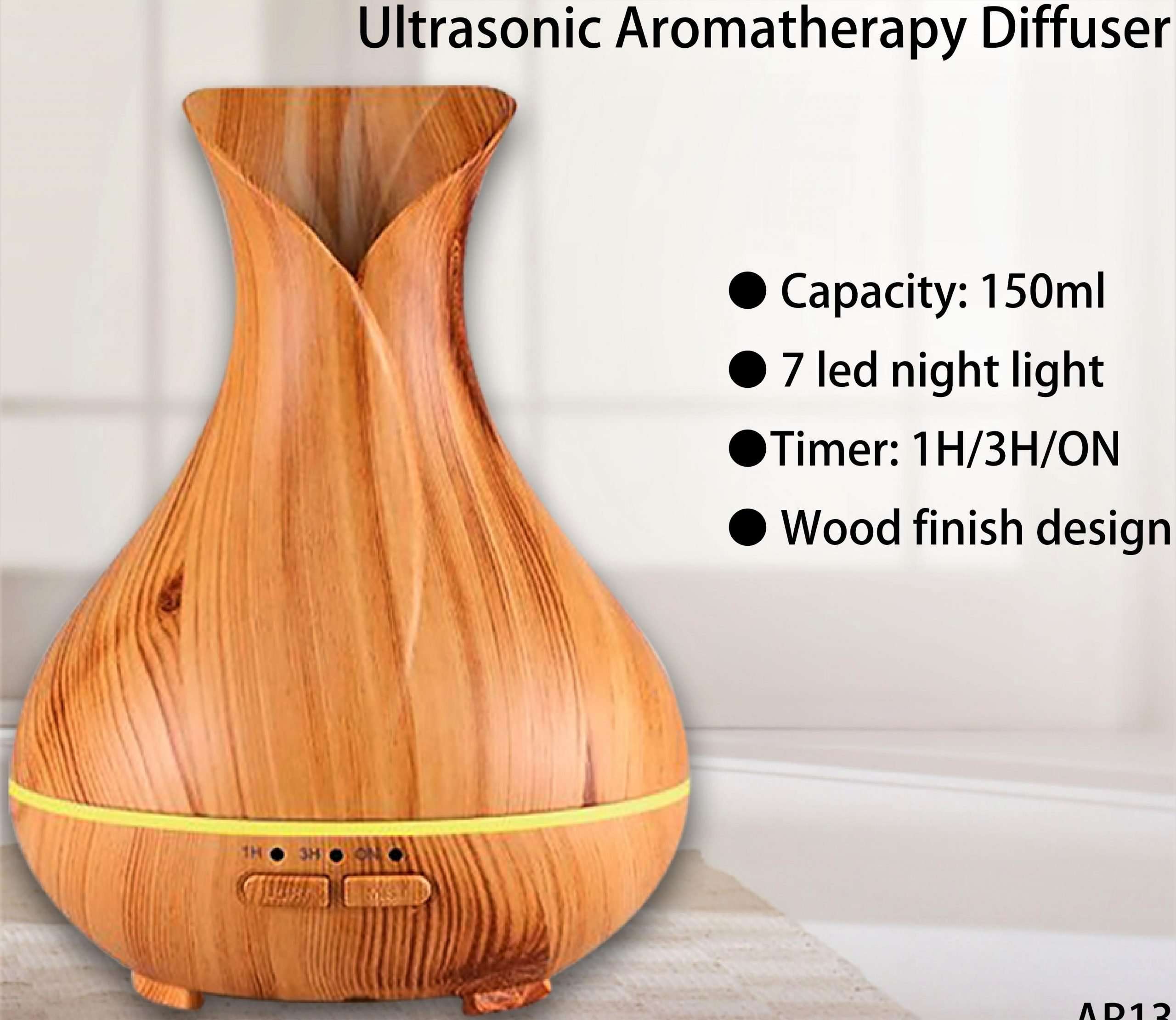 Aroma Diffuser Wine Carafe Design Wood Finish Carolina Trading