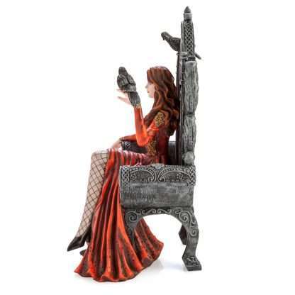 Red Queen on Throne with Raven Figurine - Image 4