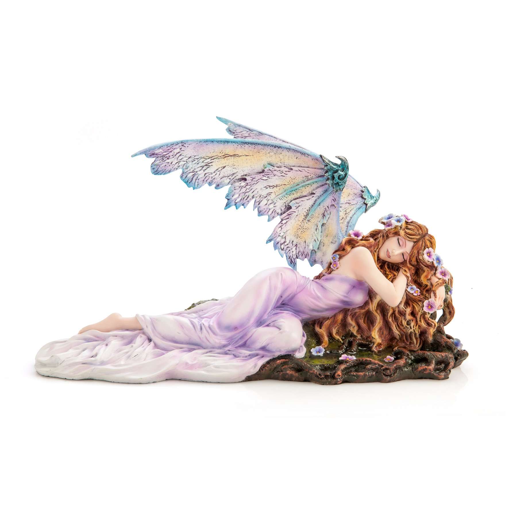 Lavender Fairy Sleeping by Flower Pond – Carolina Trading
