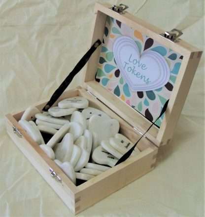 Marble Heart Tokens Mummy Grandma Friends 36 Assorted