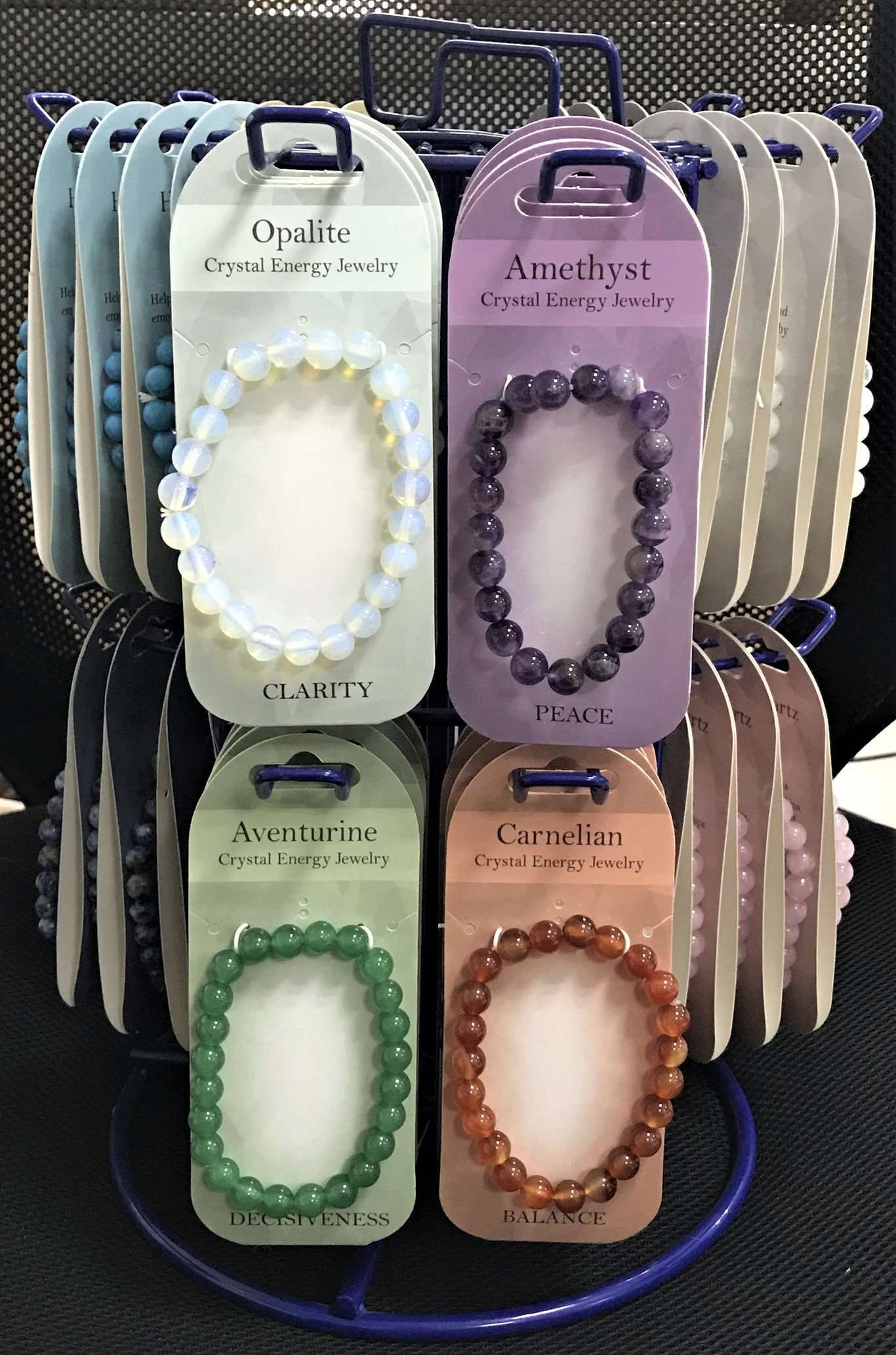 Gemstone Bracelet Display 72 Assorted Carolina Trading