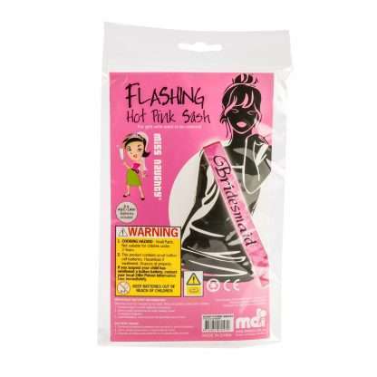 Hot Pink Bridesmaid Flashing Sash- with LED Lights - Image 2