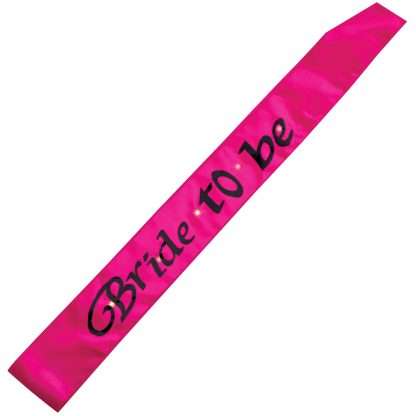 Hot Pink Bride To Be Flashing Sash- with LED Lights