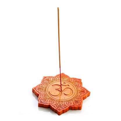 Orange Om Incense Burner