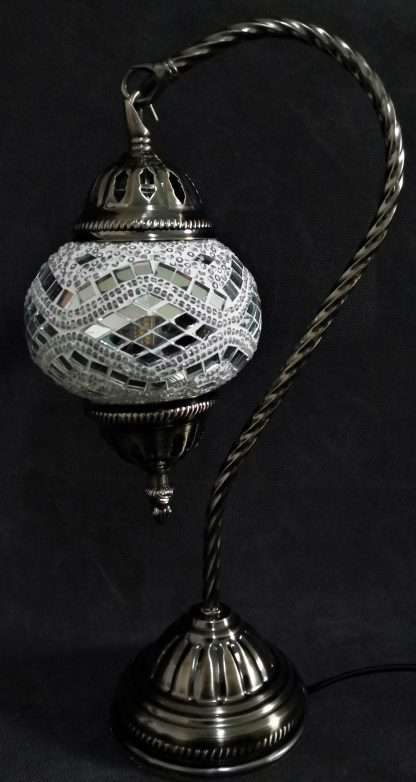 Turkish Mosaic Lamp- Swan Neck White - Image 2