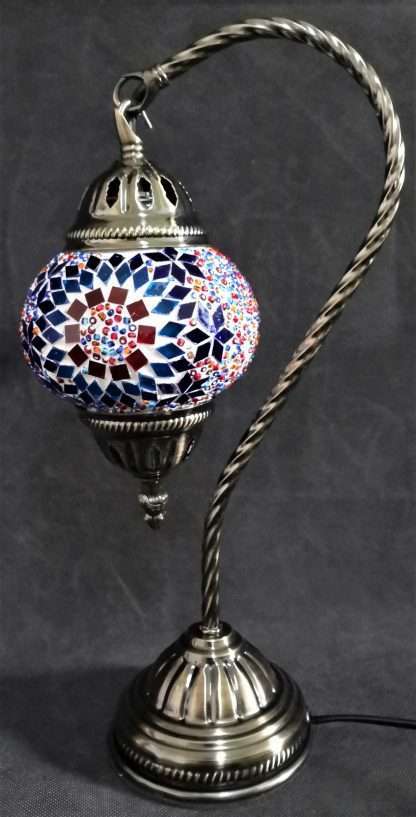 Turkish Mosaic Lamp- Swan Neck Multicolour - Image 2