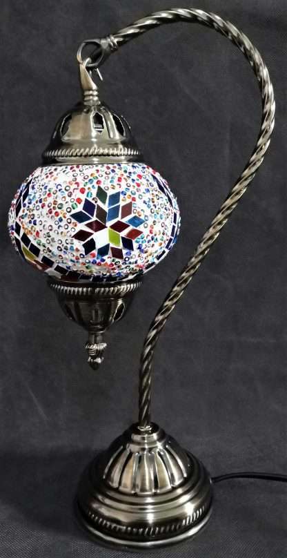 Turkish Mosaic Lamp- Swan Neck Multicolour - Image 2