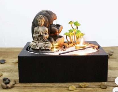 Water Feature Meditating Buddha in Zen Garden