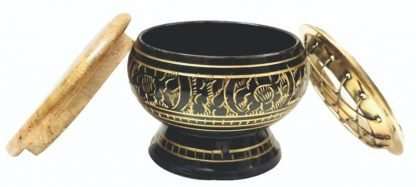 Brass Charcoal Resin Incense Burner Black - Image 2