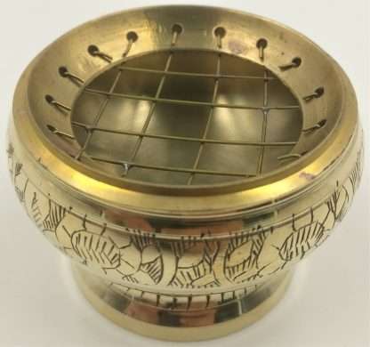 Brass Charcoal Resin Incense Burner Gold