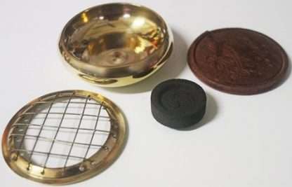 Brass Charcoal Resin Incense Burner Gold - Image 2