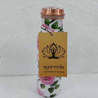 Ayurveda Copper Floral Bottle 750 ml - Image 3