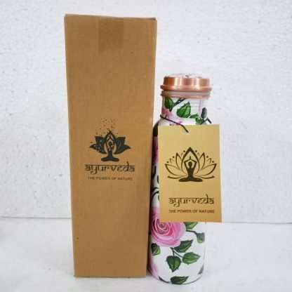Ayurveda Copper Floral Bottle 750 ml - Image 6