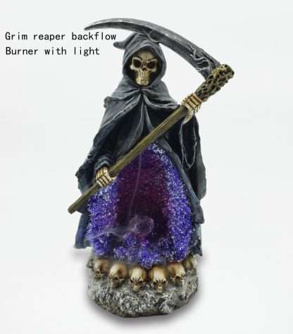 GRIM REAPER PURPLE CRYSTAL BACK FLOW BURNER W/LED