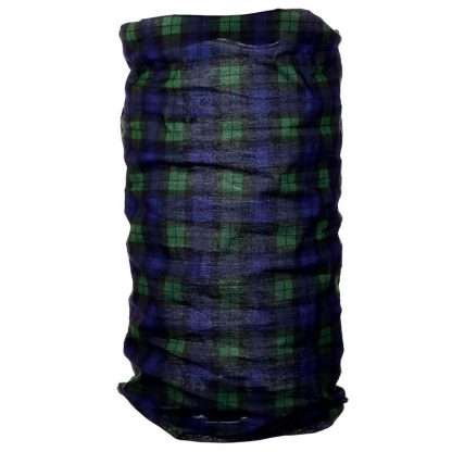 Neck Warmer Tube Scarf - Green Tartan - Image 3