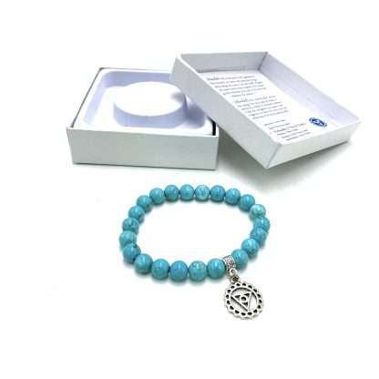 Turquoise (Howlite) Throat Chakra Bracelet - Image 2