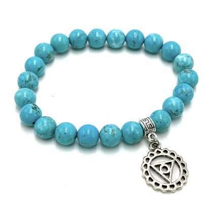 Turquoise (Howlite) Throat Chakra Bracelet - Image 3