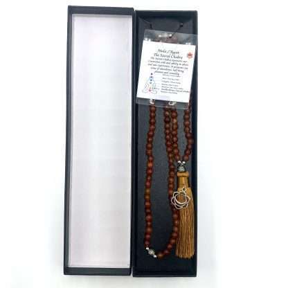 Agate Mala Beads with Sacral Chakra Charm- 108 Beads - Image 2