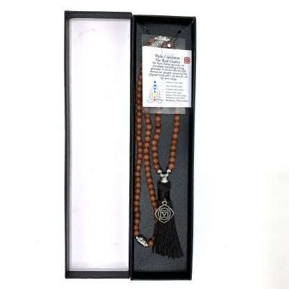 Goldstone Mala Beads with Root Chakra Charm- 108 Beads - Image 2