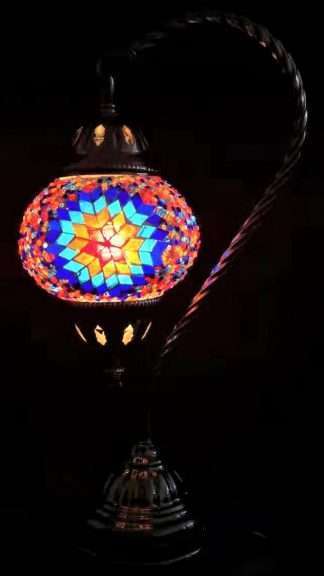 Turkish Mosaic Lamp- Swan Neck Multicolour