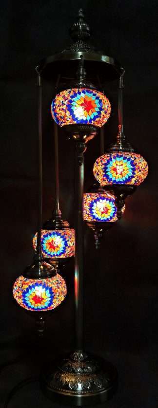 Turkish Mosaic Lamp Multi-Coloured 5 Tier