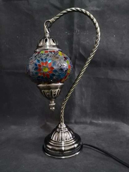 Turkish Mosaic Lamp- Swan Neck Multicolour - Image 2