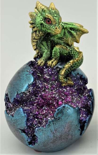 Green Dragon On Crystal Ball with LED