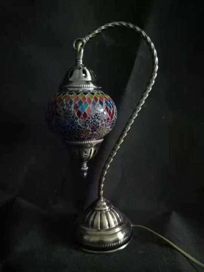 Turkish Mosaic Lamp- Swan Neck Multicolour - Image 2