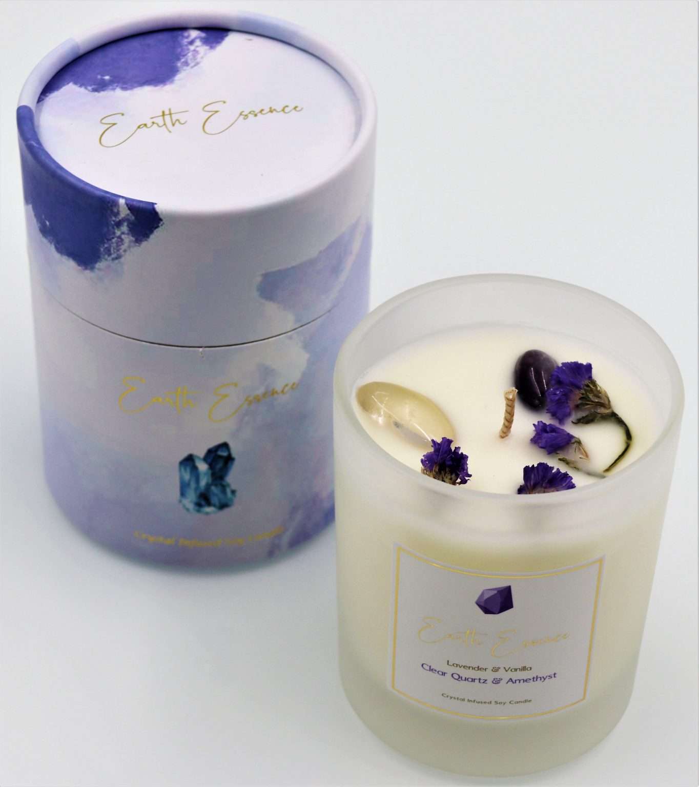 Crystal Soy Wax Candle Lavender Vanilla Carolina Trading