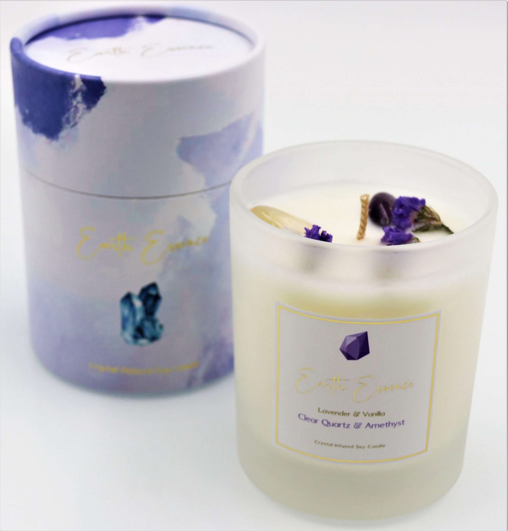 Crystal Soy Wax Candle Lavender Vanilla Carolina Trading