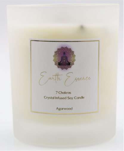 Chakra Soy Wax Crystal Candle Agarwood - Image 4