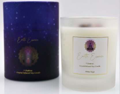 Chakra Soy Wax Crystal Candle White Sage - Image 2