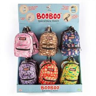 BooBoo Backpack Minis Counter Display (18PC- Free Stand if buying 3 ea of 6 designs- stock value $89.10)